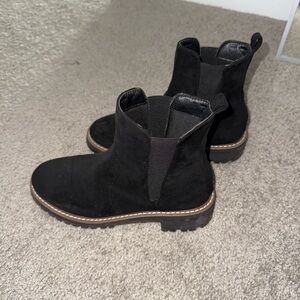 Sleek Black Ankle Boots with Elastic Panels